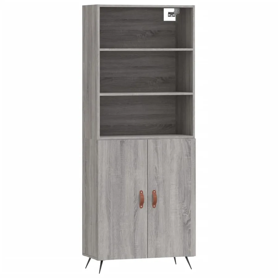 Buffet haut Sonoma gris 69,5x34x180 cm Bois d'ingénierie - 2