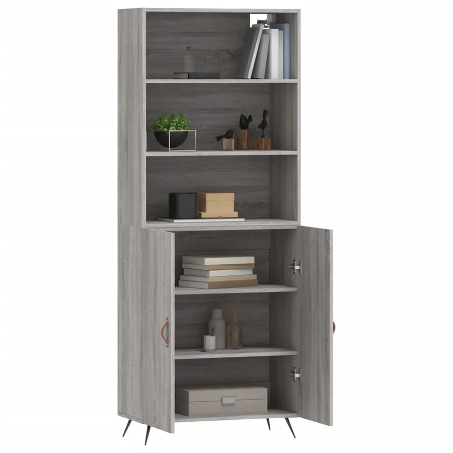 Buffet haut Sonoma gris 69,5x34x180 cm Bois d'ingénierie - 3