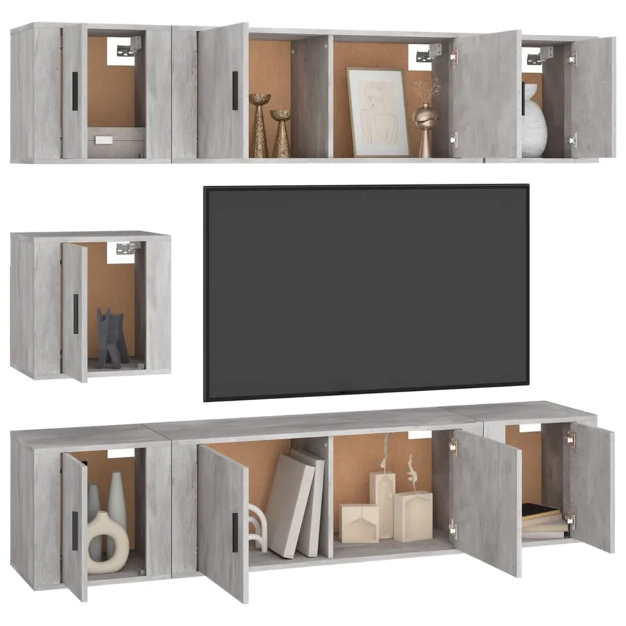 Ensemble de meubles TV 7 pcs Sonoma gris Bois d'ingénierie - 3