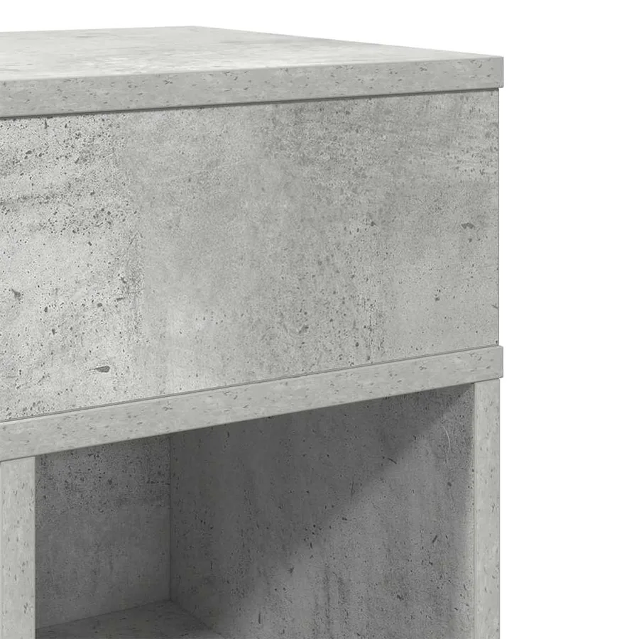 Table de chevet avec tiroir gris béton 25x31x66 cm - 9