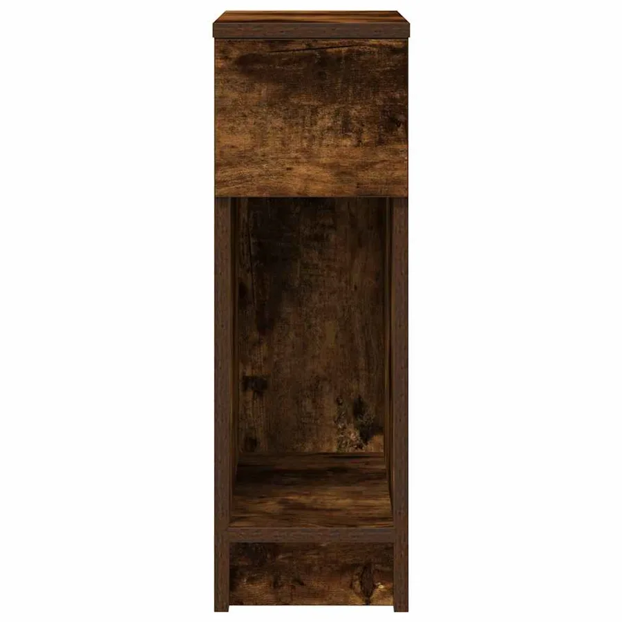 Tables de chevet avec tiroir 2 pcs chêne fumé 20x36x60 cm - 4