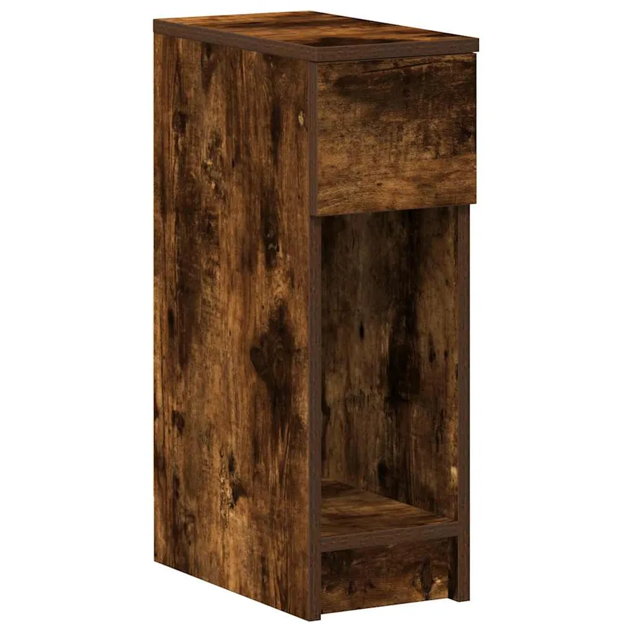 Tables de chevet avec tiroir 2 pcs chêne fumé 20x36x60 cm - 5