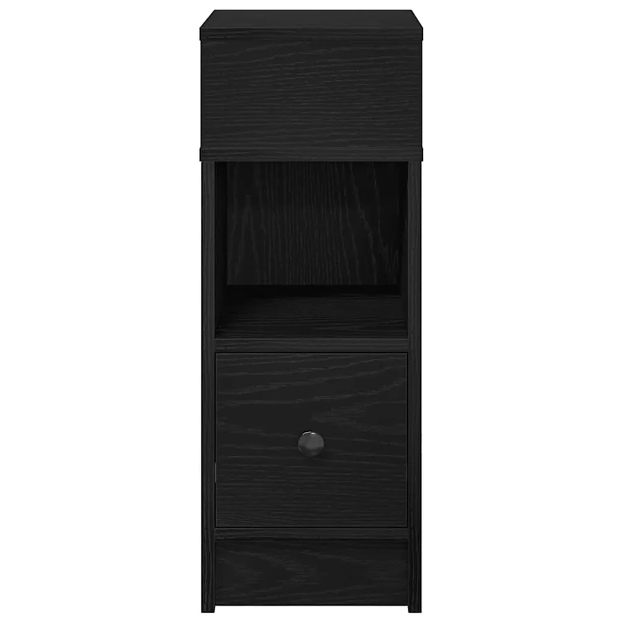 Tables de chevet 2 pcs avec tiroir noir 25x31x66 cm - 4
