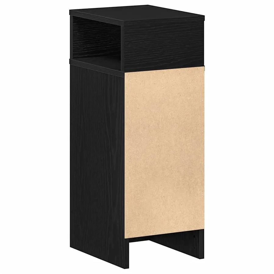 Tables de chevet 2 pcs avec tiroir noir 25x31x66 cm - 7