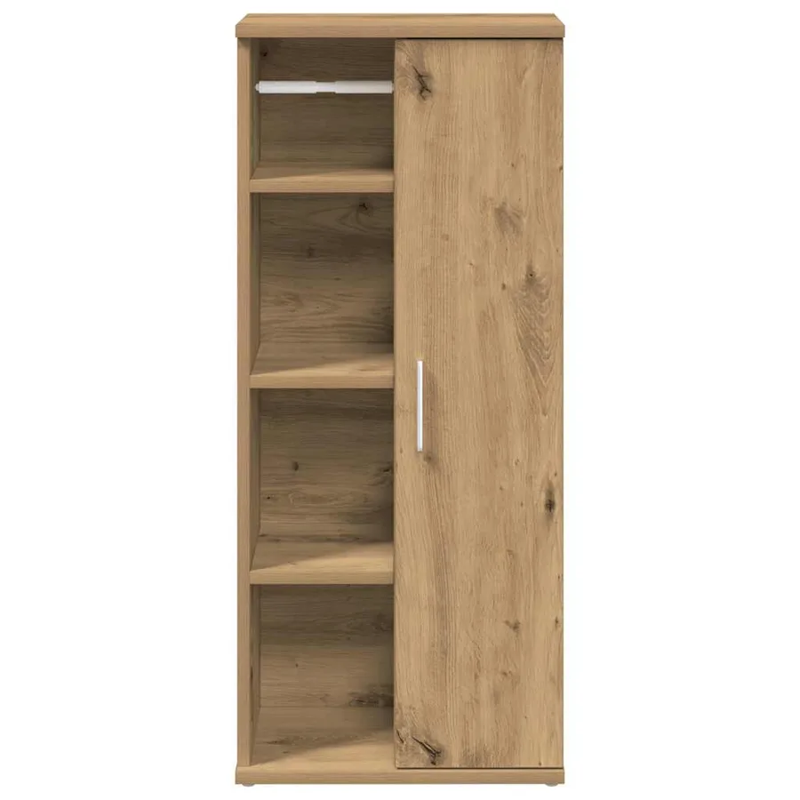 Meuble de salle de bain avec porte-rouleau chêne artisanal - 4