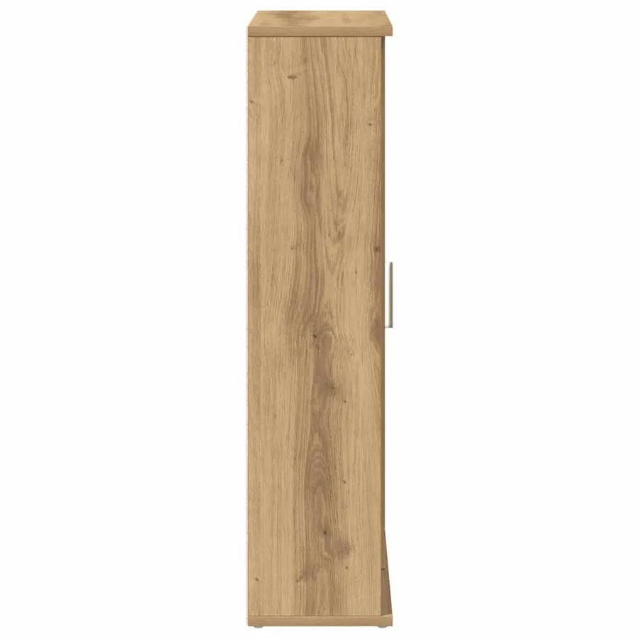 Meuble de salle de bain avec porte-rouleau chêne artisanal - 6