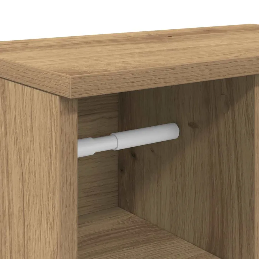 Meuble de salle de bain avec porte-rouleau chêne artisanal - 9