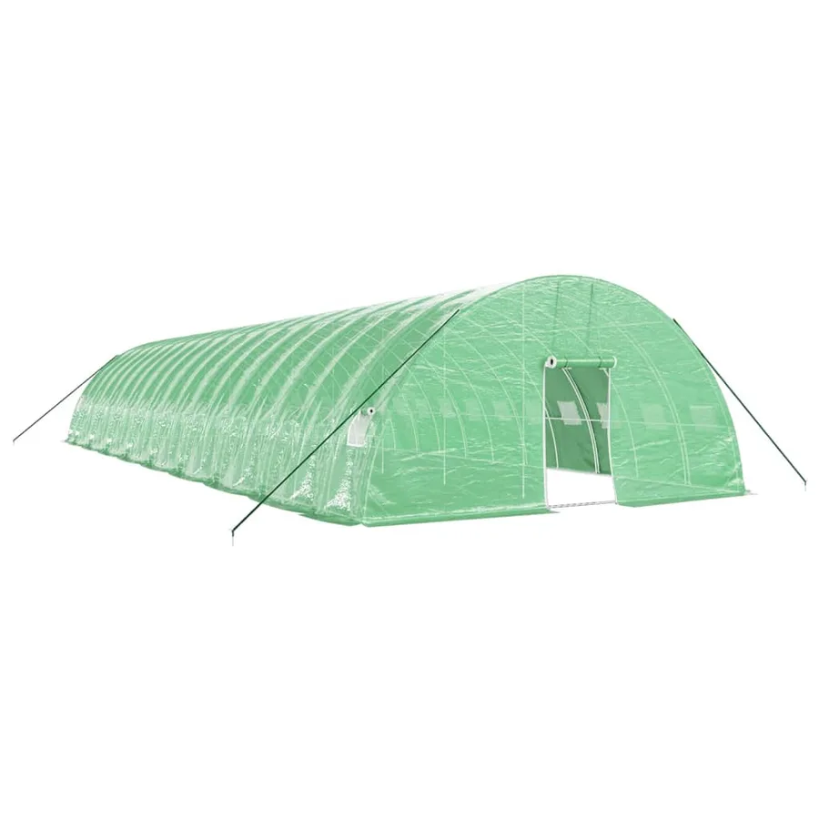 Serre avec cadre en acier vert 108 m² 18x6x2,85 m - 2