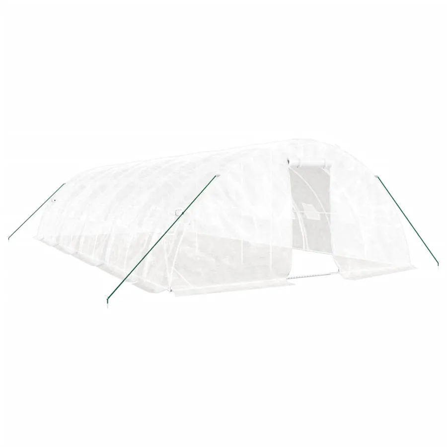 Serre avec cadre en acier blanc 50 m² 10x5x2,3 m - 2