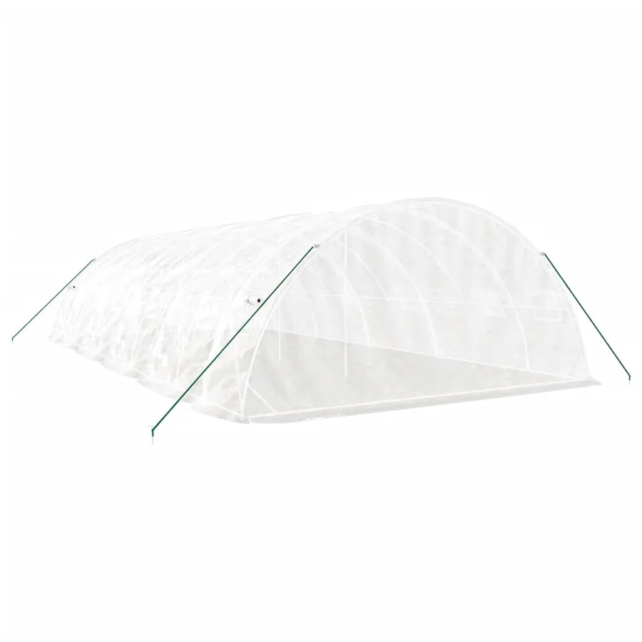 Serre avec cadre en acier blanc 50 m² 10x5x2,3 m - 6