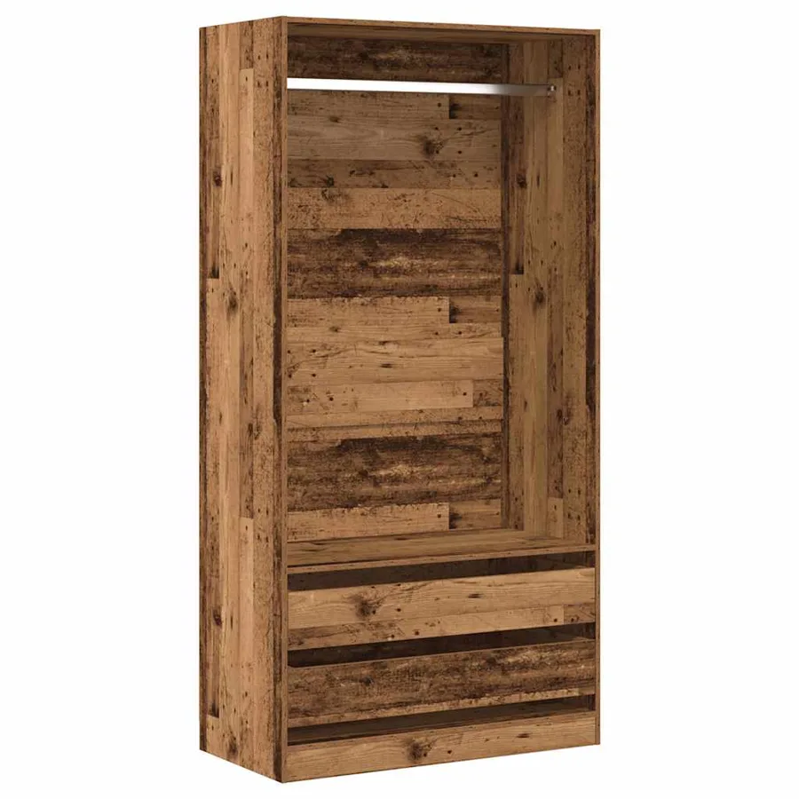 Garde-robe vieux bois 100x50x200 cm bois d'ingénierie - 2