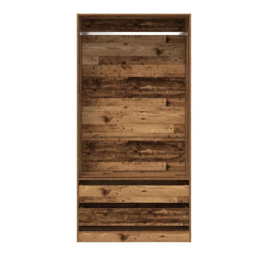 Garde-robe vieux bois 100x50x200 cm bois d'ingénierie - 4