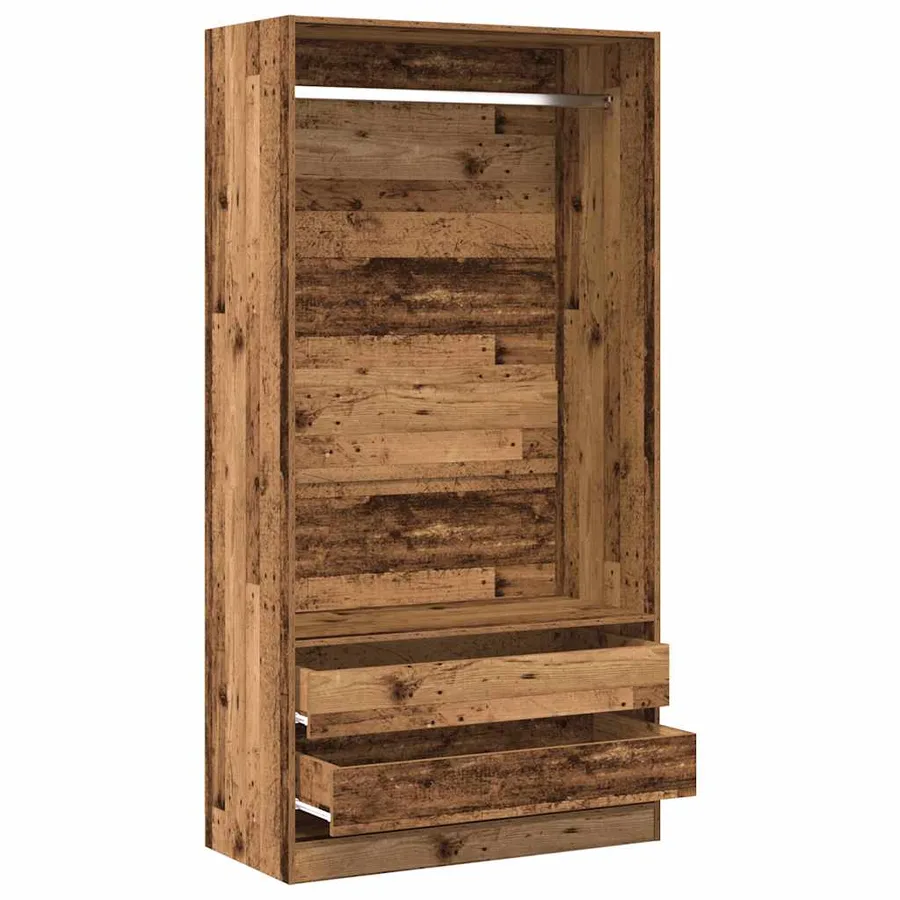 Garde-robe vieux bois 100x50x200 cm bois d'ingénierie - 7