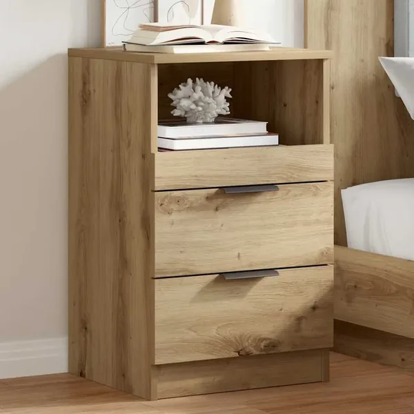 Tables de chevet 2 pcs chêne artisanal bois d'ingénierie