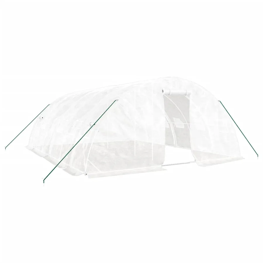 Serre avec cadre en acier blanc 30 m² 6x5x2,3 m - 2