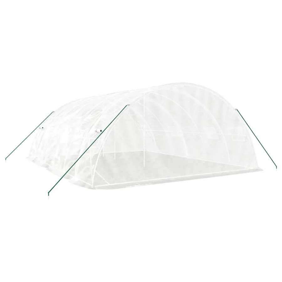 Serre avec cadre en acier blanc 30 m² 6x5x2,3 m - 6