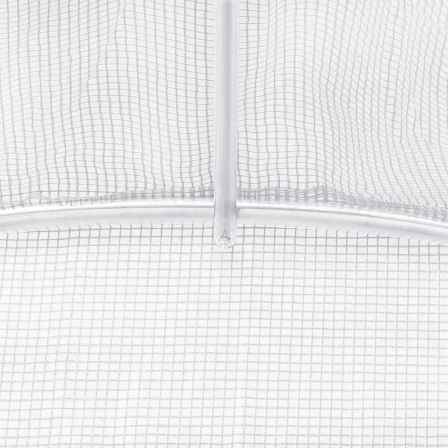 Serre avec cadre en acier blanc 30 m² 6x5x2,3 m - 9