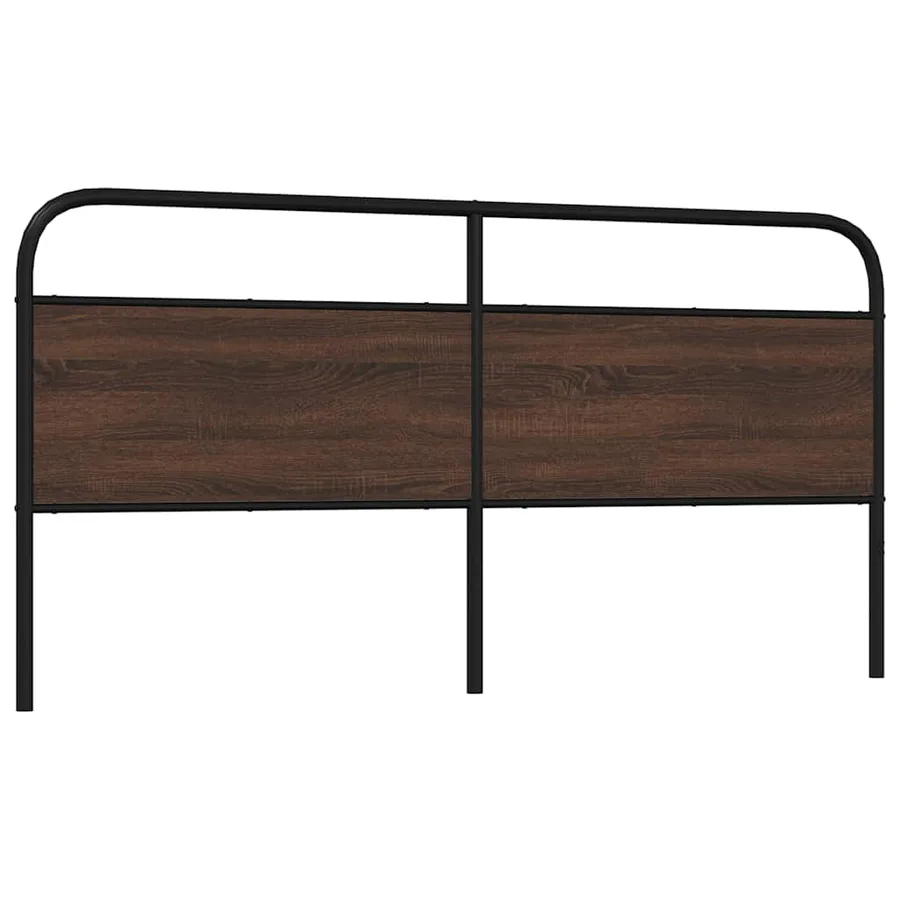 Tête de lit de remplacement chêne marron 180 cm acier et bois d'ingénierie - 5