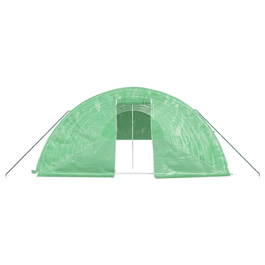 Serre avec cadre en acier vert 70 m² 14x5x2,3 m - 4