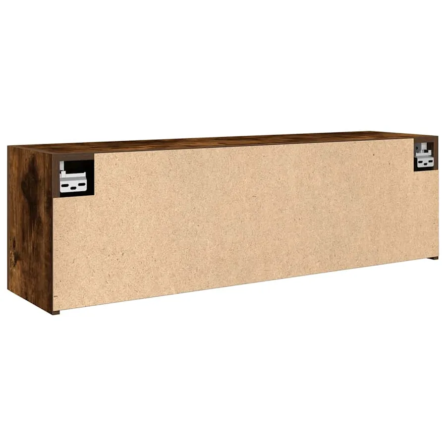 Armoire murale de bain chêne fumé 100x25x30cm bois d'ingénierie - 8