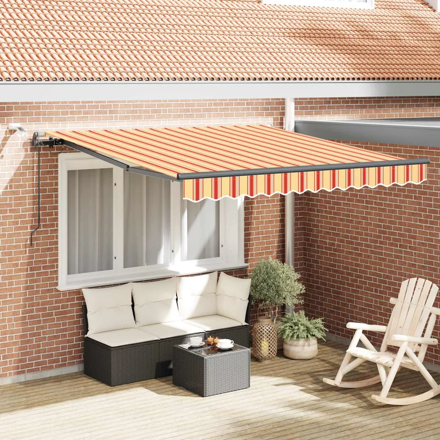 Auvent rétractable Jaune et Orange 350 x 250 cm Polyester