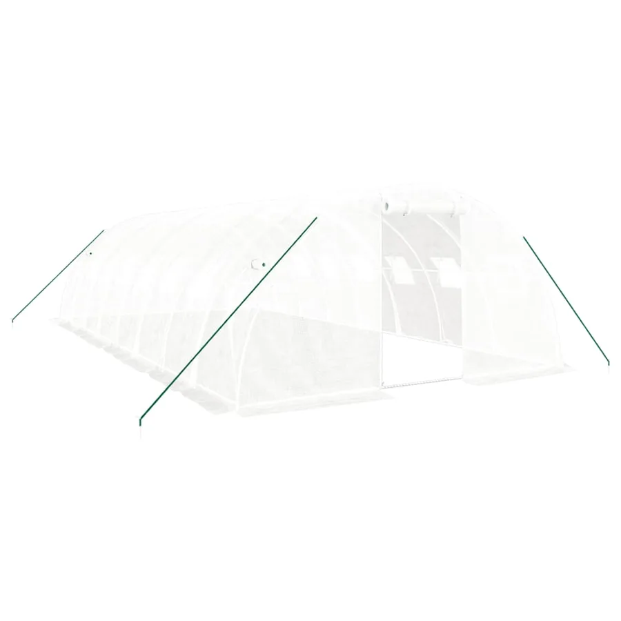 Serre avec cadre en acier blanc 32 m² 8x4x2 m - 2
