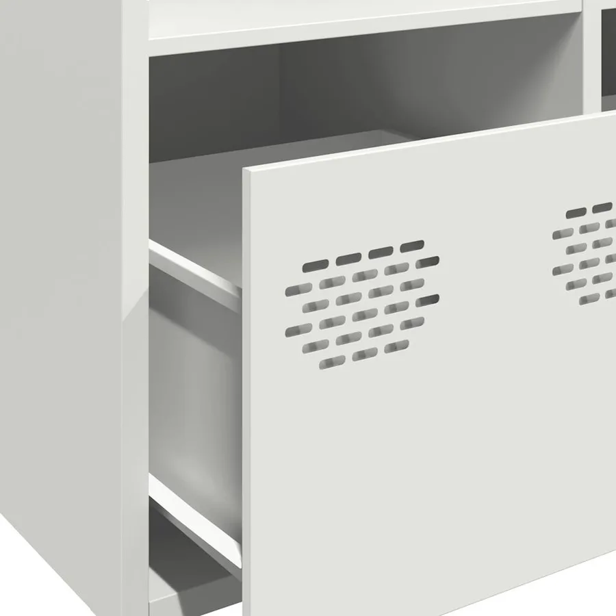 Buffet haut blanc 101,5x39x103,5 cm acier - 9