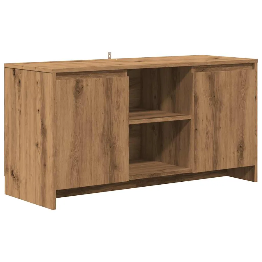 Meuble TV chêne artisanal 102x37,5x52,5 cm bois d'ingénierie - 2