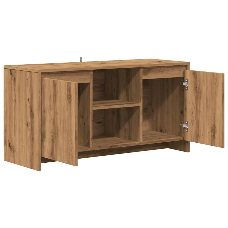 Meuble TV chêne artisanal 102x37,5x52,5 cm bois d'ingénierie - 7