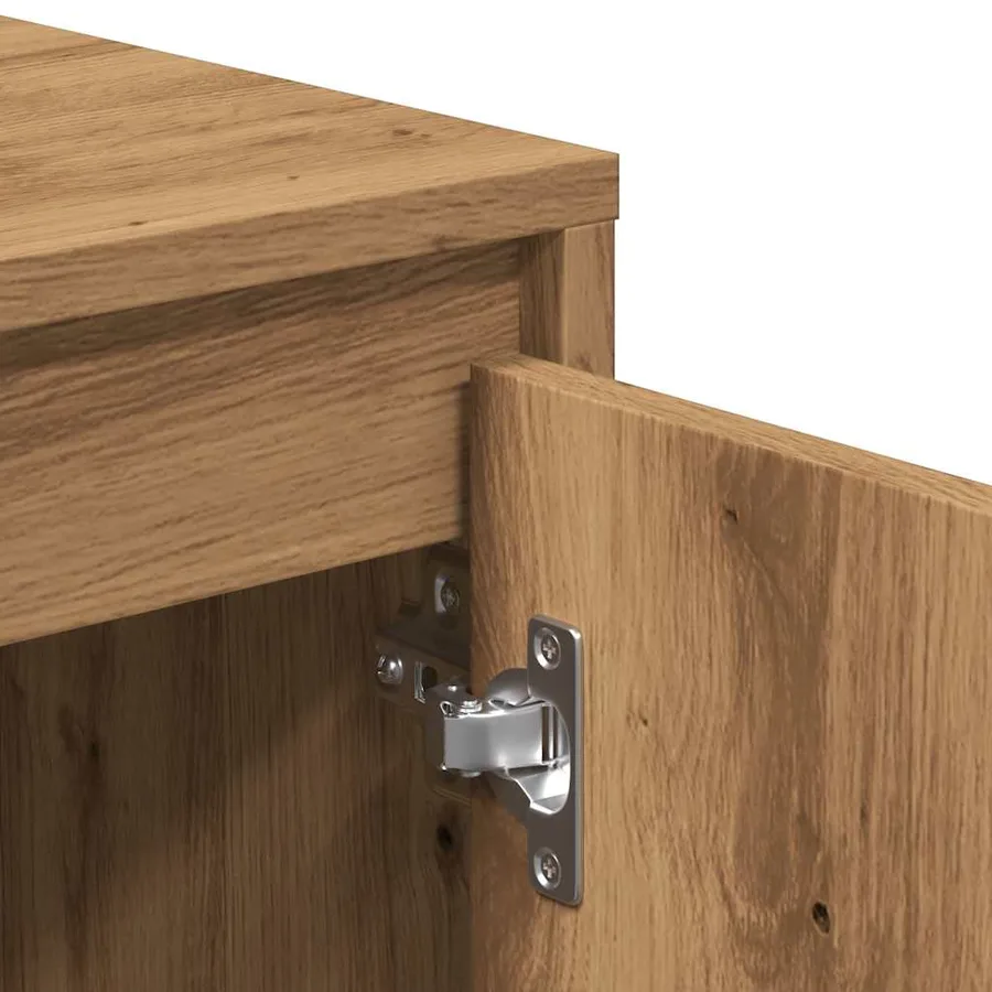 Meuble TV chêne artisanal 102x37,5x52,5 cm bois d'ingénierie - 8