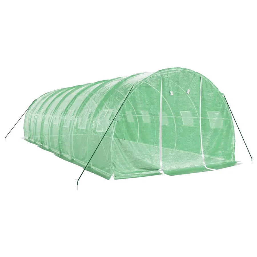 Serre avec cadre en acier vert 24 m² 8x3x2 m - 3