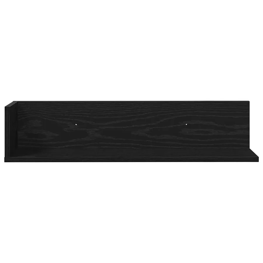 Étagères murales 2 pcs noir 75x16,5x16,5 cm bois d'ingénierie - 4