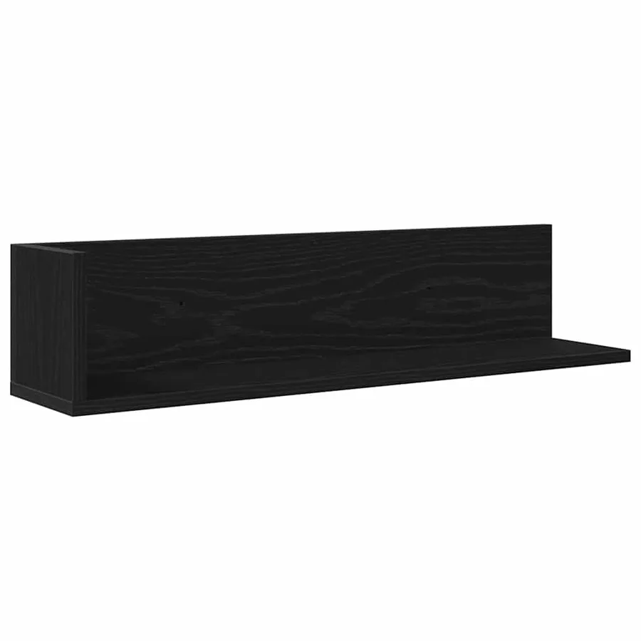 Étagères murales 2 pcs noir 75x16,5x16,5 cm bois d'ingénierie - 5