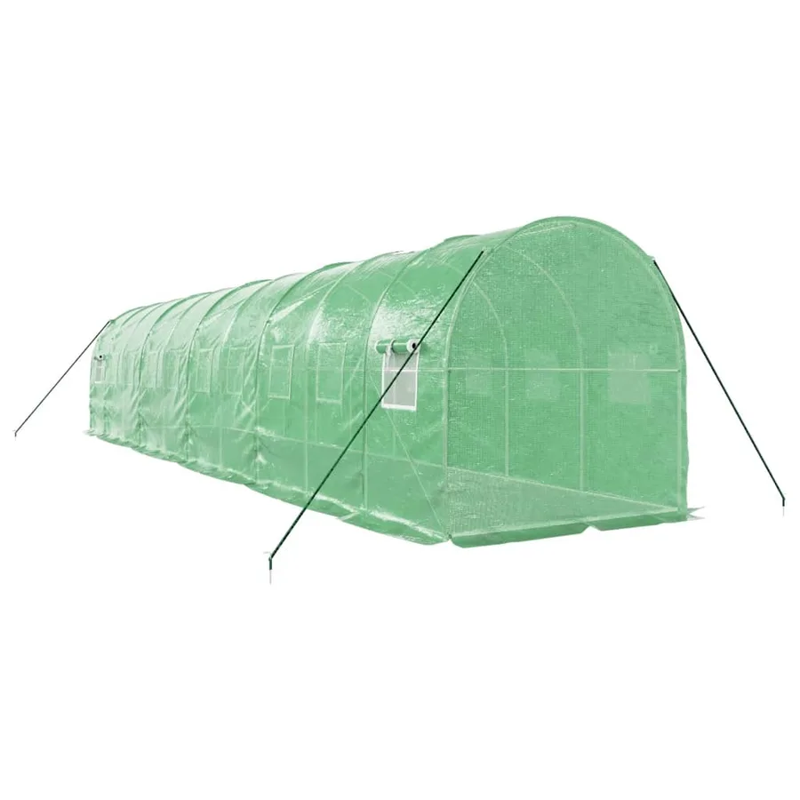 Serre avec cadre en acier vert 20 m² 10x2x2 m - 6