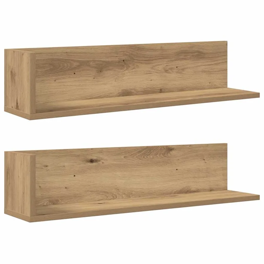 Étagères murales 2 pcs chêne artisanal 75x16,5x16,5 cm - 2