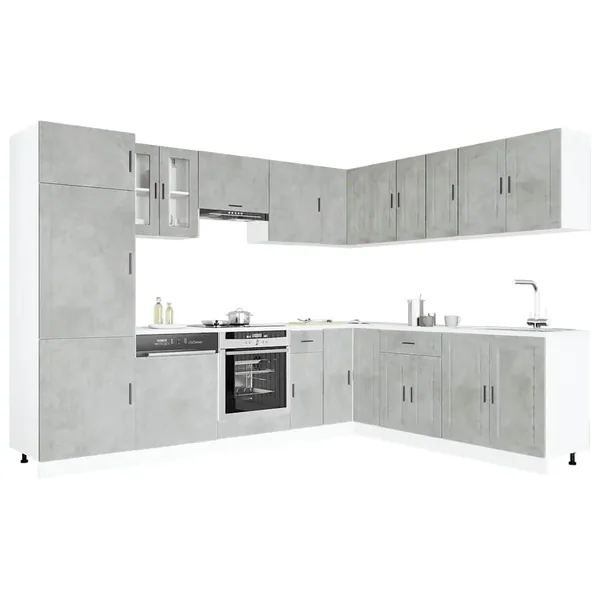 Ensemble d'armoires de cuisine 14 pcs Porto bois d'ingénierie