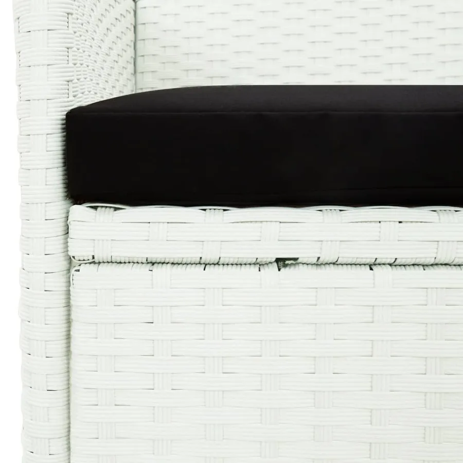 Ensemble à manger de jardin et coussins 9 pcs blanc poly rotin - 6