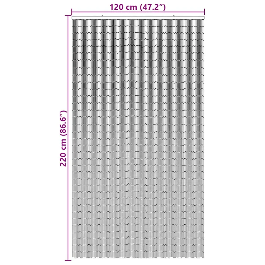 Rideau anti-insectes gris foncé 120x220 cm bambou - 7