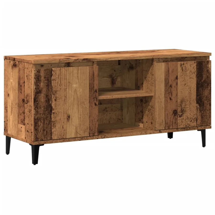 Meuble TV vieux bois 102x35x50 cm bois d'ingénierie - 2