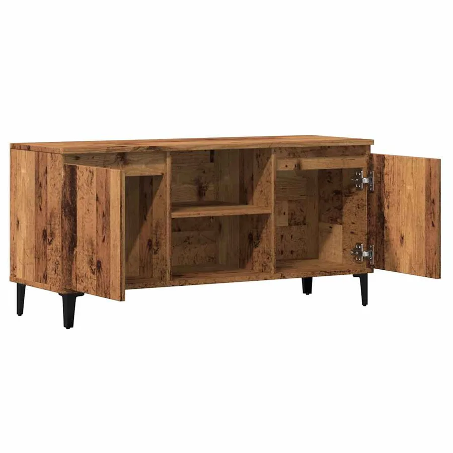 Meuble TV vieux bois 102x35x50 cm bois d'ingénierie - 7