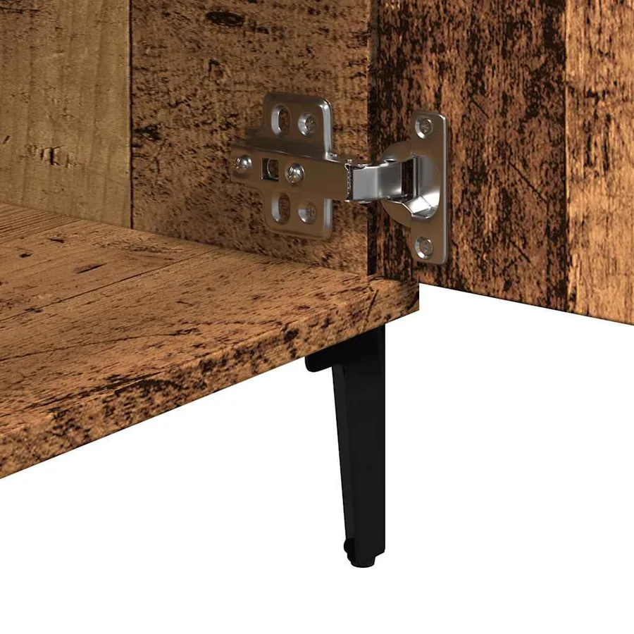 Meuble TV vieux bois 102x35x50 cm bois d'ingénierie - 8