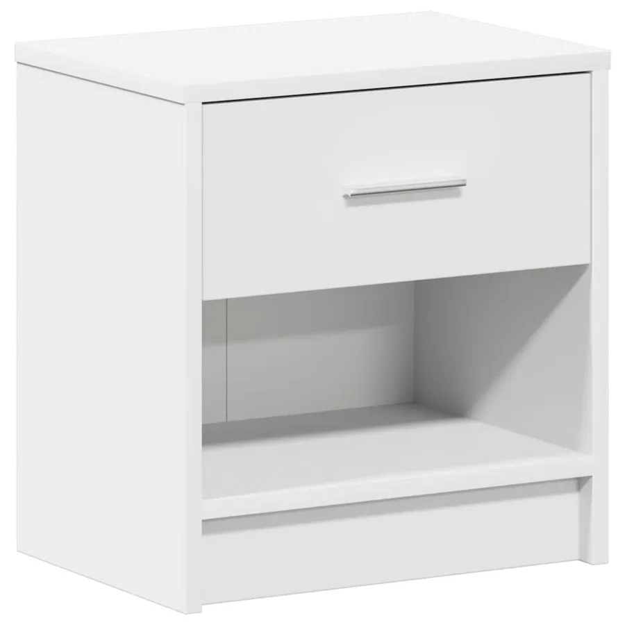 Tables de chevet 2 pcs avec tiroir Blanc 39x28x41 cm - 6