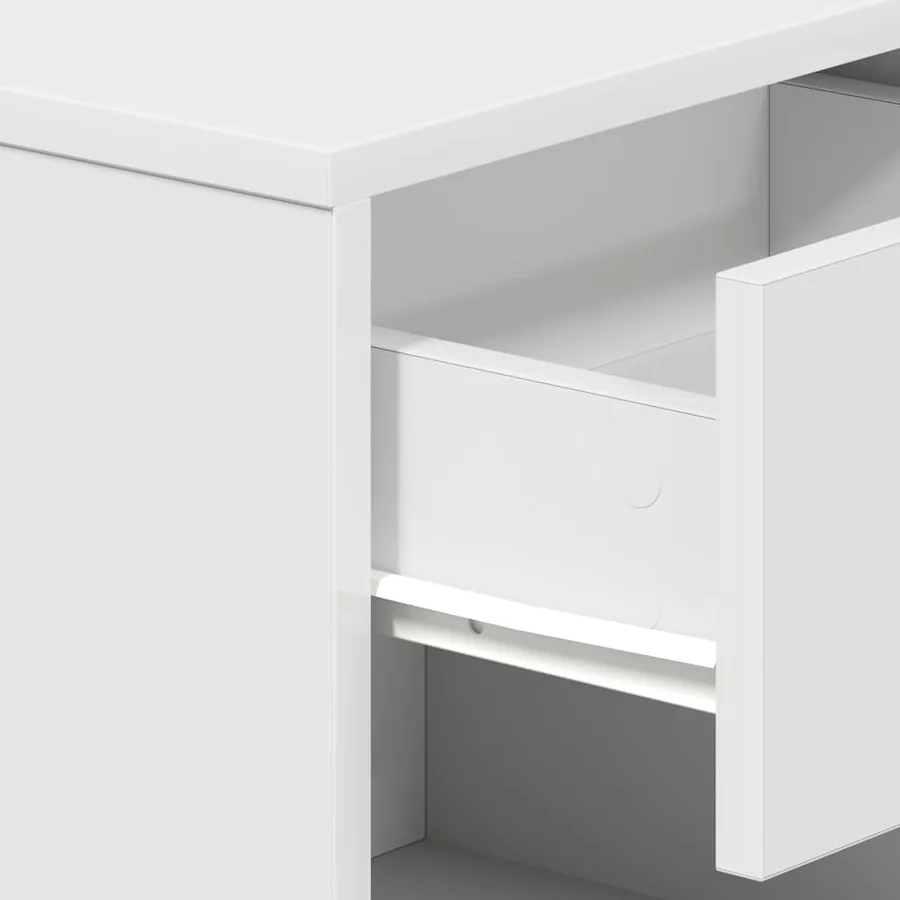 Tables de chevet 2 pcs avec tiroir Blanc 39x28x41 cm - 9