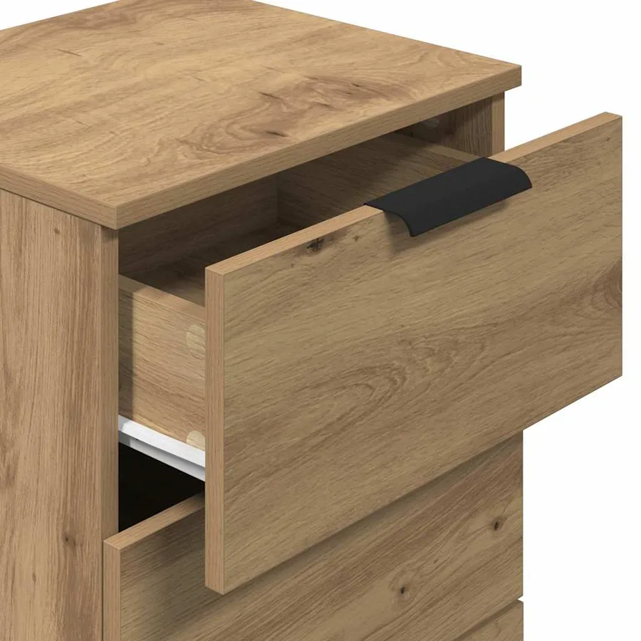 Tables de chevet 2 pcs chêne artisanal bois d'ingénierie - 9