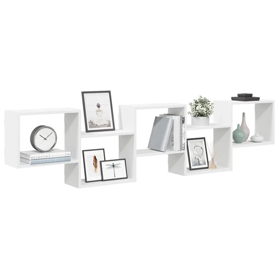 Étagère cube murale 5 compartiments blanc bois d'ingénierie