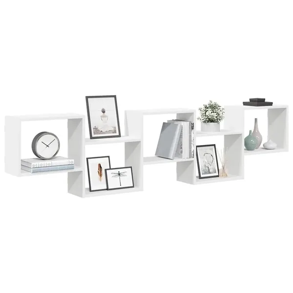 Étagère cube murale 5 compartiments blanc bois d'ingénierie