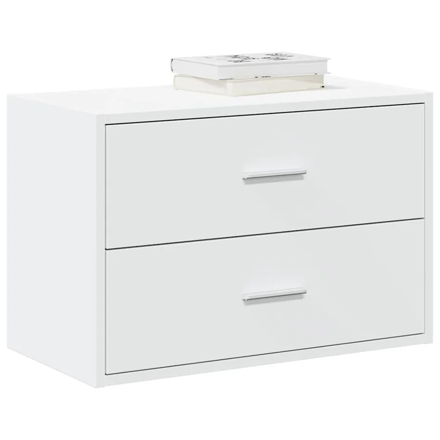 Armoire avec 2 tiroirs blanc 60x31x40 cm bois d'ingénierie