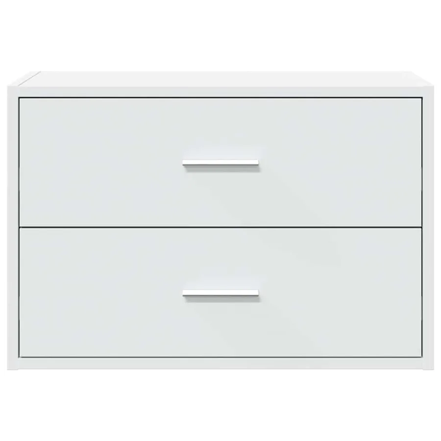 Armoire avec 2 tiroirs blanc 60x31x40 cm bois d'ingénierie - 4