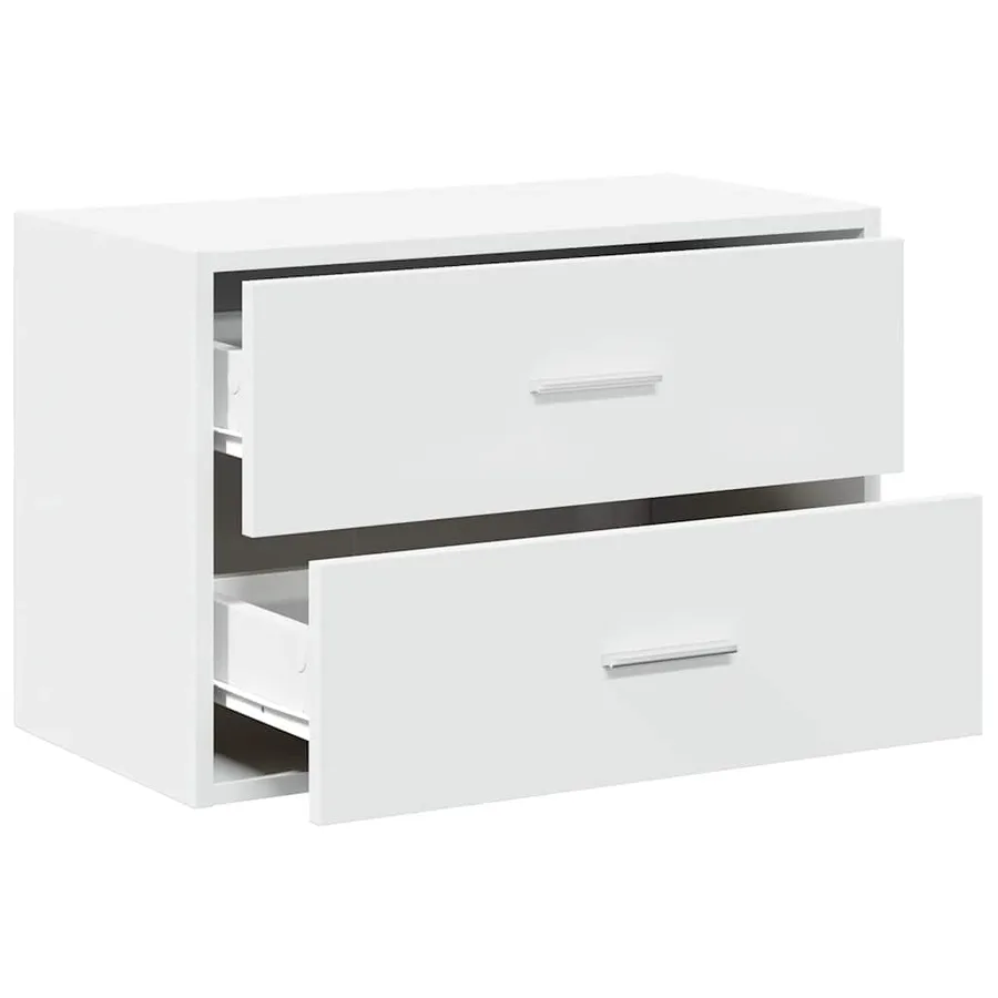 Armoire avec 2 tiroirs blanc 60x31x40 cm bois d'ingénierie - 5