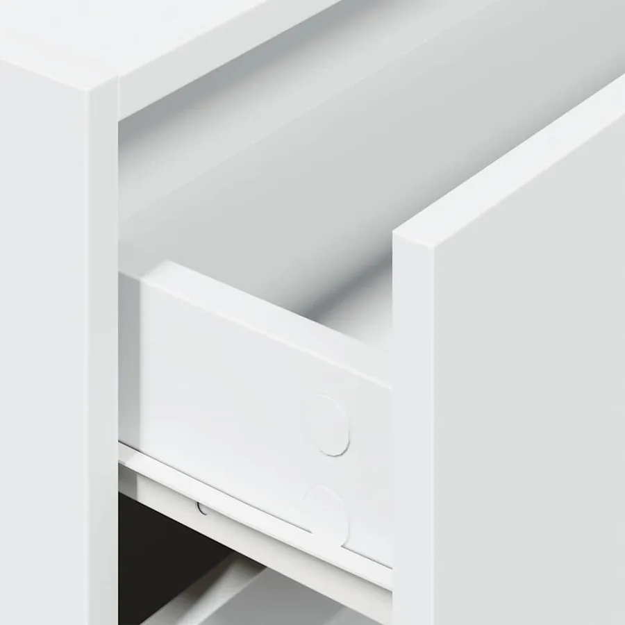 Armoire avec 2 tiroirs blanc 60x31x40 cm bois d'ingénierie - 8